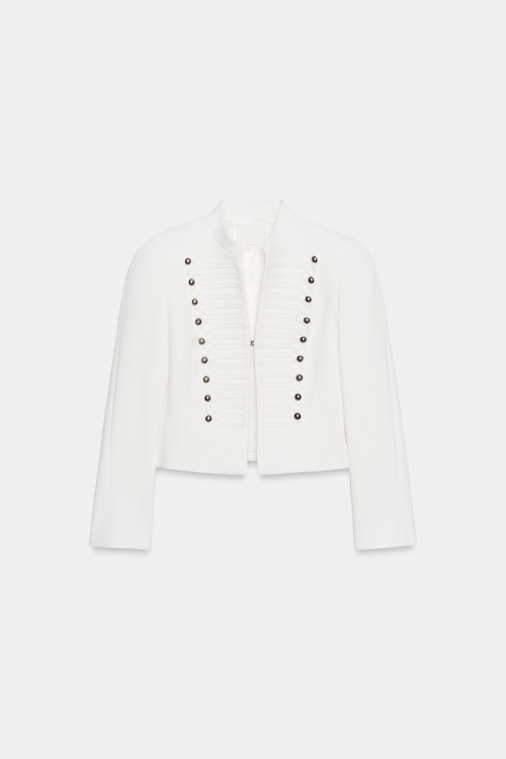TAILORED SHOULDER PAD BLAZER WITH BUTTONS
